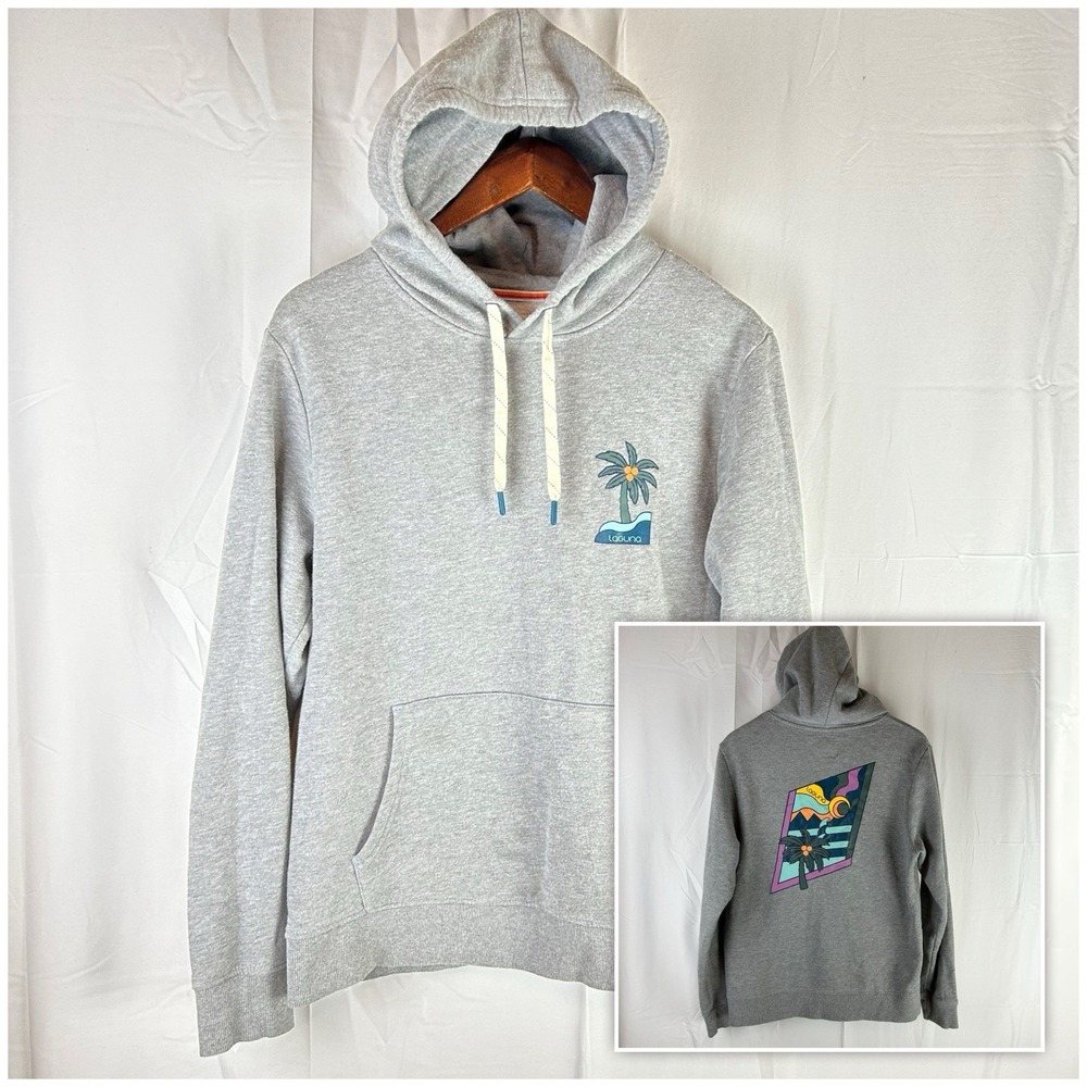 LAGUNA Hoodie Women's‎ Medium Gray Pockets Long Sleeve Cotton Blend Surf